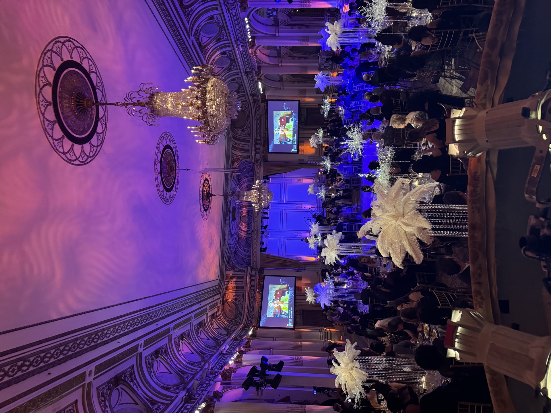 Corporate gala ballroom with full LED wall + lighting rig — Event Rentals NYC in Hell's Kitchen